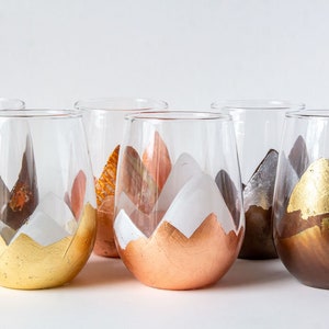 6 GLASS DISCOUNT Mix and match 6  Stemless Mountain Wine glasses.  You choose which six glasses!