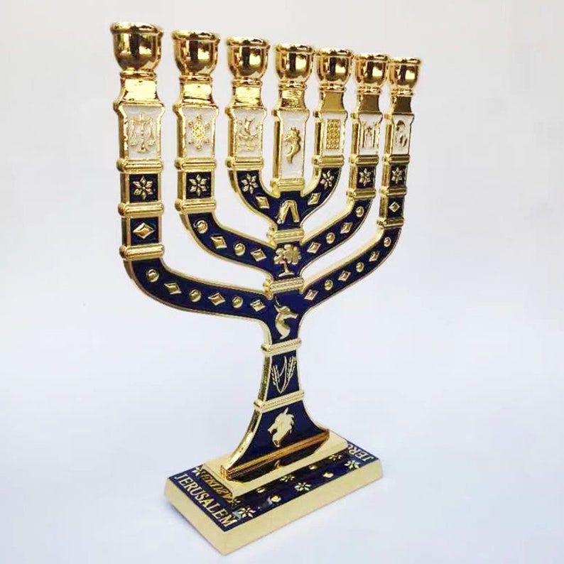 Large Size Menorah Judaism Candle Holder Israel Home Ornament Etsy