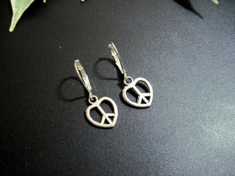 Single earringpair of earrings Mens silver peace sign dangle earrings Earrings for menwomen, One male earring
