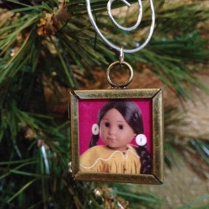 American Girl Doll double sided Square Ornament