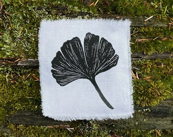 Ginkgo Leaf | Stamped Sew-on Patch | Thyme & Space Design