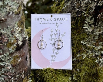 Helene Earrings | Simple Pearl Dangle Drop Earrings | Thyme & Space Design