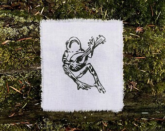 Frog Bard | Stamped Sew-On Patch | Thyme & Space Design