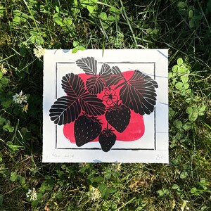 the same print on clovers and grass with small white clover flowers around it