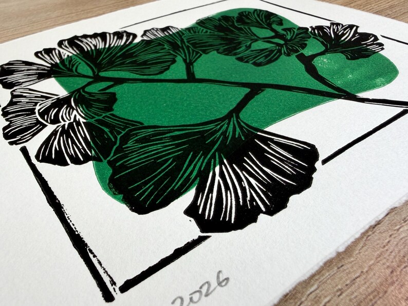 a close-up of the print. the edges of the print are torn for a natural rustic look.