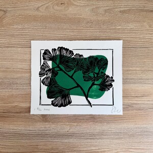 the print on a wooden desk background.