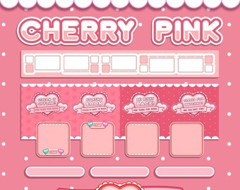 Amour-layout | Körsbärsröd | Alla hjärtans dag-streaming-overlay | Hjärtlayout | Galentinska