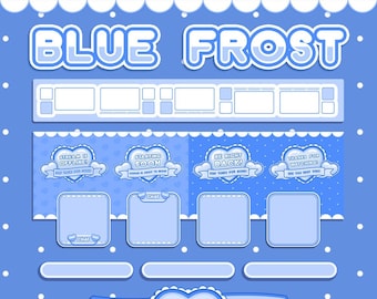 Amour-layout | Blå frost | Alla hjärtans dag-streaming-overlay | Hjärtlayout | Galentiner