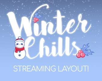 Winter Chills Stream Layout: Animerade OBS-scener (digital nedladdning)