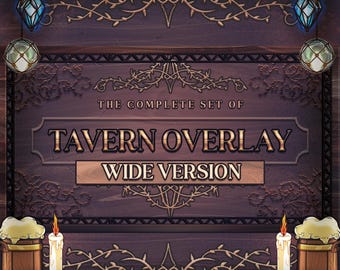 Tavern Overlay Set: Medeltida Twitch-layouter (digital nedladdning)
