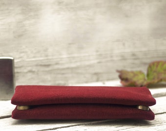 Tobacco pouch, bordeaux imitation leather tapestry fabric, thick upholstery fabric, handmade tobacco case