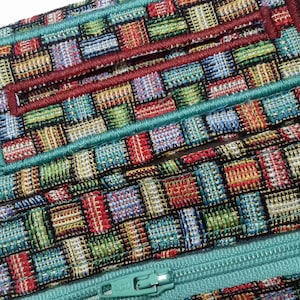 Tobacco pouch, multicolor pixels pattern, tapestry fabric, rolling tobacco holder, smoke accessories, gift for smokers, handmade case