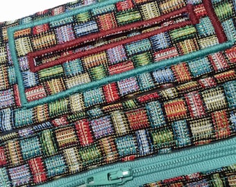 Porta tabacco, motivo pixel multicolori, tessuto da arazzo, porta tabacco da arrotolare, accessori per il fumo, regalo per fumatori, custodia fatta a mano