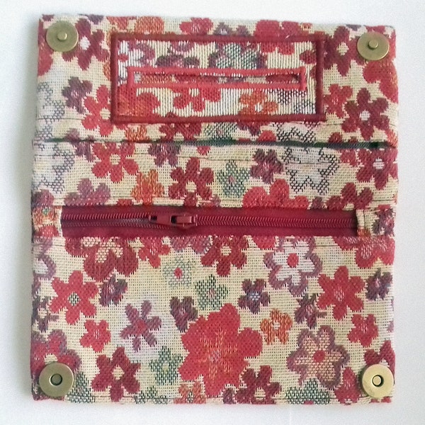 Étui à tabac, tissu de tapisserie, fleurs colorées, motif vintage, accessoires de fumée, porte-tabac à rouler, sachet à tabac, étui fait à la main