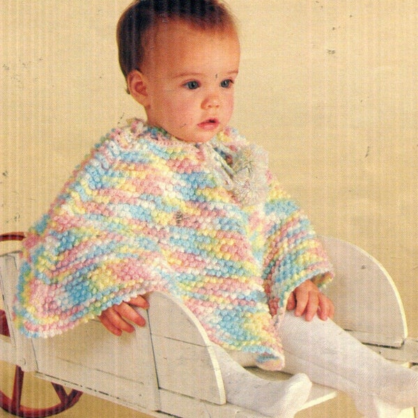 Childs Crocheted Poncho Instructions Instant Download PDF Toddling Along  PDF