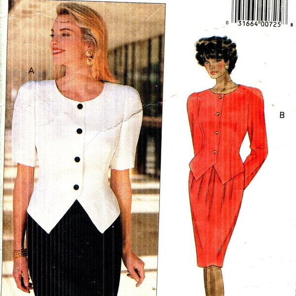 Pattern Misses' Semi Fitted Top w/Shaped Hemline & Tapered Skirt, Below Mid Knee CUT see description Butterick 4926 Available Sizes 14 16