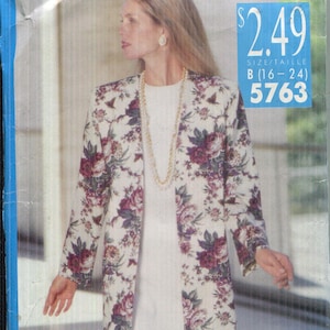 Misses' Sewing Pattern Jacket & Straight Dress Butterick 5763 CUT Sizes 16-24 1991  Vintage