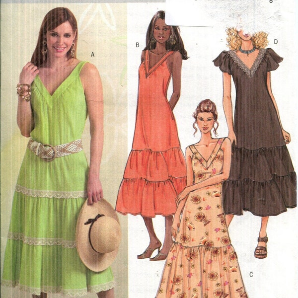 Pattern Misses A Line Dress, Fitted thru Bust, Below Mid Calf, Below Waist Seam, Left Side Zipper UNCUT/FF Butterick 4793 Sizes 8 10 12 14