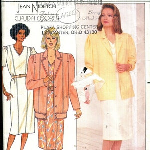 May include: Butterick pattern 3970 featuring women's fashion designs. The image shows illustrations of a dress and jacket ensemble, and a blazer and skirt outfit. The pattern includes sizing information and the text "JEAN NIDETCH FOR CLAUDIA COOPER".