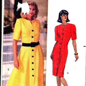 Pattern Misses&#39; Dress, Semi Fitted, Tapered or Flared Skirt - CUT to Size 14-Butterick 4911 Fast and Easy series Available Sizes 12 14