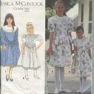 Patroon kindermeisjesjurk tot knielengte met lijfje met prinsessenzoom, aangehechte petticoat, UNCUT Simplicity 8253 1992 Maten 3-6X