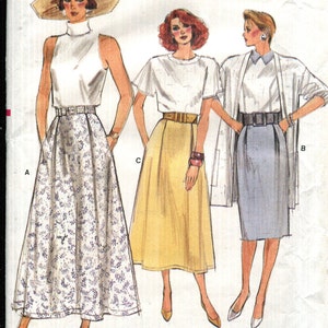 Pattern Misses Straight or Slightly Flared Skirt, Below Mid Knee, Lower Calf or Above Ankle UNCUT/FF-Very Easy Very Vogue 9850-Size 14 16 18