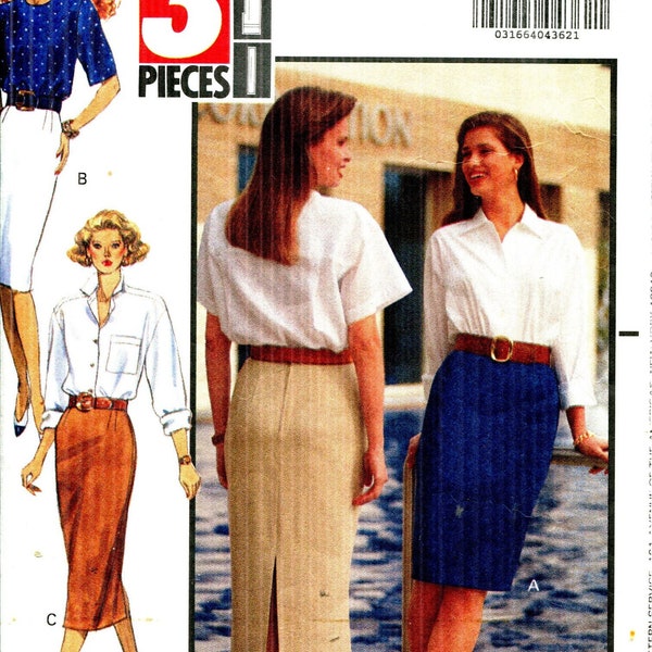 Pattern Misses' Semi Fitted, Tapered Skirts, Mid Knee or Below Mid Calf-CUT to Sz 14-Butterick 4869-3 Piece Series-Available Sizes 12 14