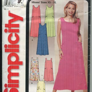 Pullover Dress Sewing Pattern Misses Jumper Two Lengths Medium Size 14-16 Simplicity 5623 Easy 2003