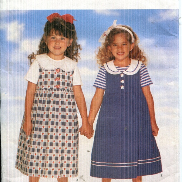 Girls Toddlers Pattern Dress & Top, Pullover Sleeveless Dress Below Mid Calf, Pullover Top UNCUT/FF Butterick 4354 Fast and Easy Sizes 2 3 4