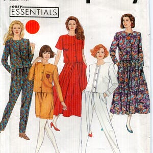 Molde de costura Simplicity 7511 para blusas, saias, calças e shorts femininos (sem cortes), tamanhos 18 a 22.