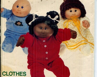 Craft Pattern Cabbage Patch Kids Dolls Clothes Pajamas, Top, Pants, Nightgown UNCUT, Butterick 329- Dated 1984  Clothes only