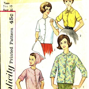 May include: Vintage Simplicity pattern book, featuring illustrations of women's blouses and shirts. The cover displays the number 4603, size 10, and the price 45c. The text "Simple to Make" is also visible.
