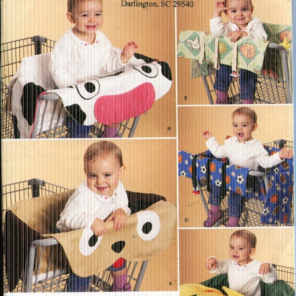 Baby Toddler Accessories Pattern -Shopping Cart/Grocery Cart Seat Cover, Cow, Organizer, Flower, Puppy, UNCUT/FF Simplicity 2920 -Dated 2008