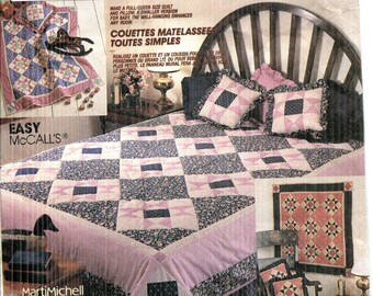 Pattern Home Decorating-Quilted Full/Queen Sized Quilt-Wall Hanging-Pillows-Baby Quilt  UNCUT/FF McCalls Crafts 3197 Dated 1987