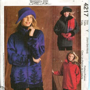 Pattern Misses&#39; Fleece or Fake Fur Jackets /Coats, Zippered Front, CUT Sz Medium-McCalls 4217 Dated 2003 -Sizes Xs 4-6. Sm 8-10, Med 12-14