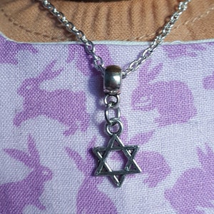 18" Girl Doll Star of David Necklace, -American Doll  One Size Metal Necklace, Alligator Clasp