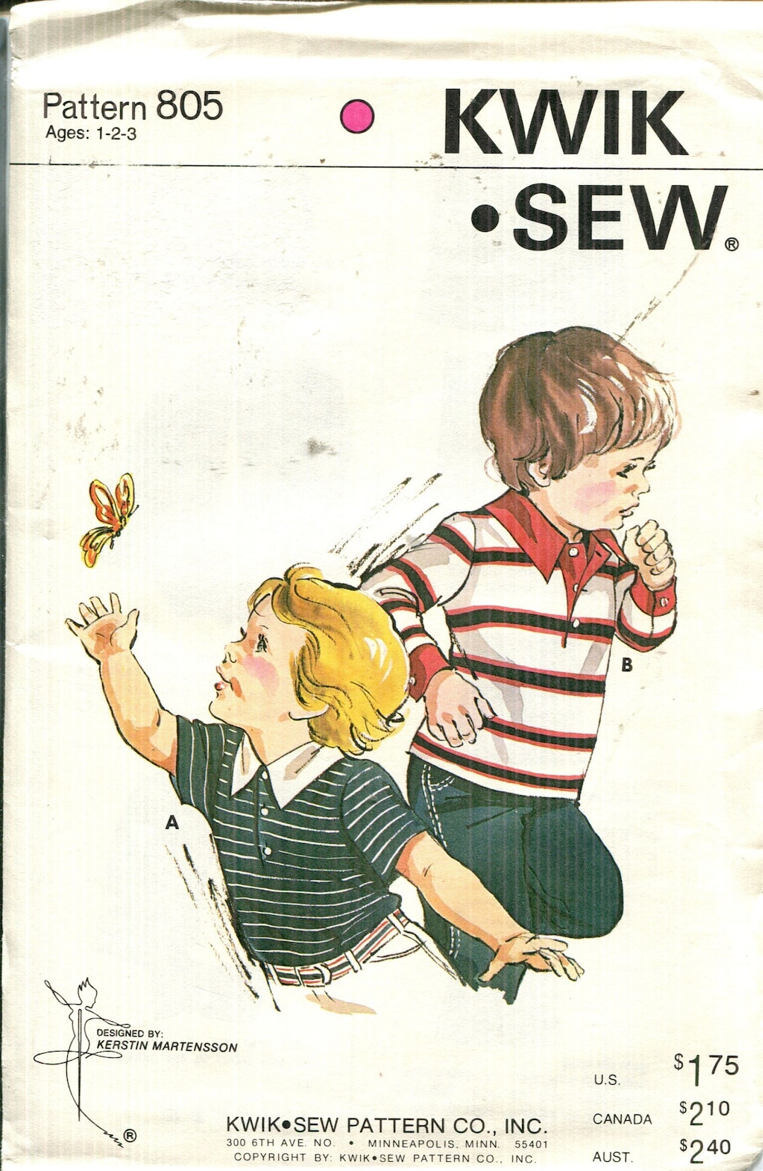 Boy's Toddlers Pullover Rugby Shirt Slit Opening Front Center, Long or  Short Sleeve 805 Kwik Sew Sizes 1 2 3 - Etsy