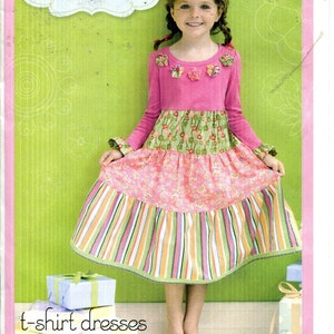 Girls Childs T Shirt Dress, Raised Waist Dress or Drop Waist Dress UNCUT/FF ,Sweet Seams-Date 2009-Sizes S 2-3, M 4-5, L 6-6x