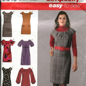 Pattern Misses&#39; Mini or Knee Length Dress or Cap Sleeve Jumper-UNCUT/FF -Simplicity 2846-Easy to Sew- Dated 2008 -Sizes P5 12 14 16 18 20