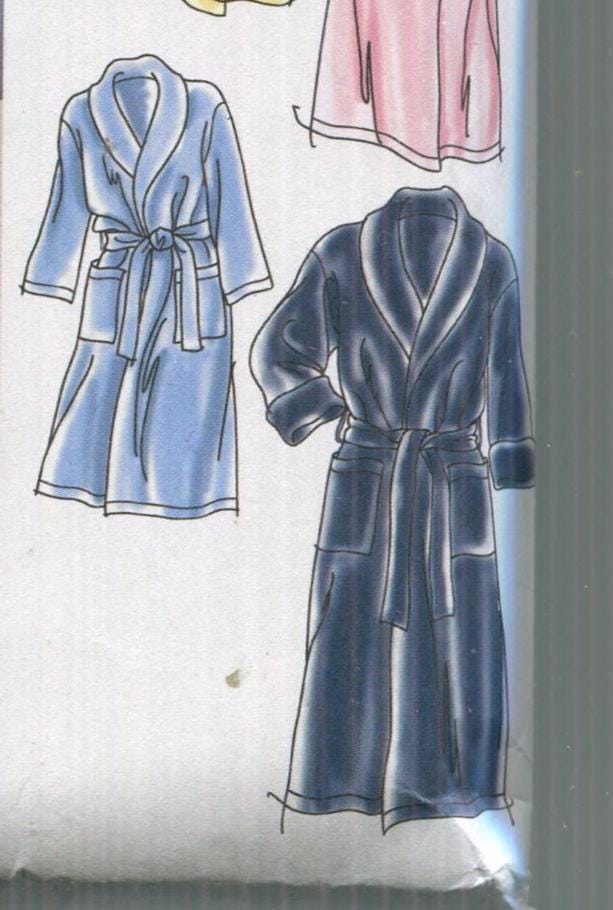 Simplicity 5931 Robe Sewing Pattern: Unisex XS-XL, Shawl Collar ...