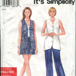 Pattern Misses&#39;  Button Front Blouse, Elastic Waist Pants, or Shorts-UNCUT/FF Simplicity 9593-It&#39;s So Easy-Dated 1995-Sz A 8 10 12 14 16 18