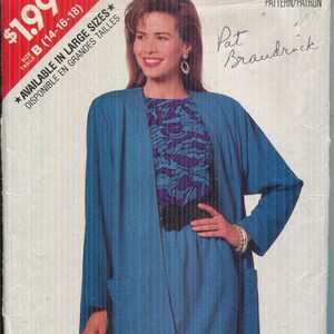 Misses&#39; Loose Fitting Jacket, Pullover Top & Straight Skirt Pattern UNCUT Butterick 6518 1988, Size B 14 16 18, Vintage Sewing Pattern