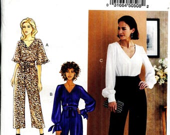Patron Combinaisons ajustées avec ceinture pour femmes, variantes, fermeture éclair au dos non coupée/FF Butterick 10346 Datée 2019 tailles E5 14 16 18 20 22