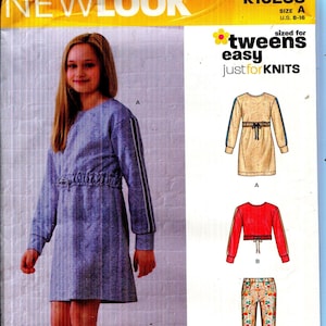 Tween Knit Dress Pattern, Top & Leggings, New Look 10288, Sizes 8-16
