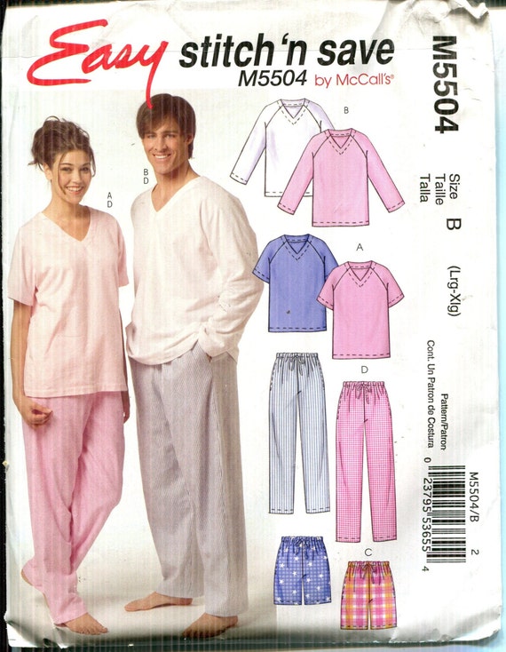 Pattern Unisex Loose Fitting Pajama 