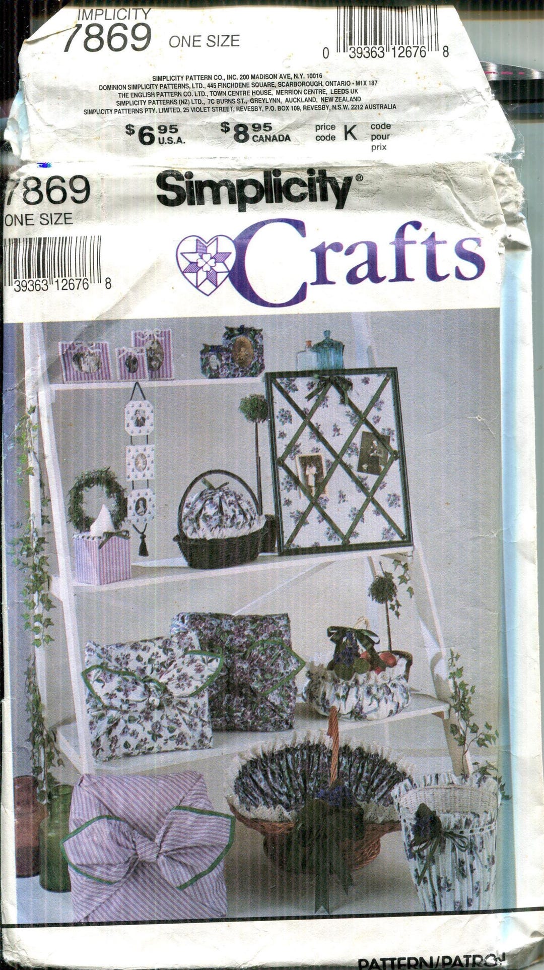 Vintage Home Decorating Pattern UNCUT Simplicity 7869 Dated 1992 Frames ...