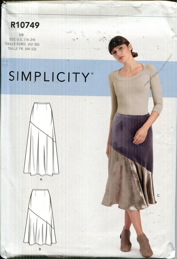 Buy Pattern Misses Skirts Three Lengths Ankle Length Below Knee Length and Mid Calf Length Uncut ff simplicity 10749 sizes U5 16 18 20 22 24 Online in India Etsy