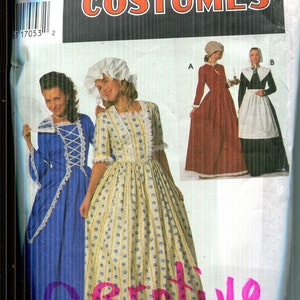 Pattern Adults Costume Puritan, Centennial and 18th / 19th Century, Ankle Length Dress UNCUT McCalls 9713-Dated 1995