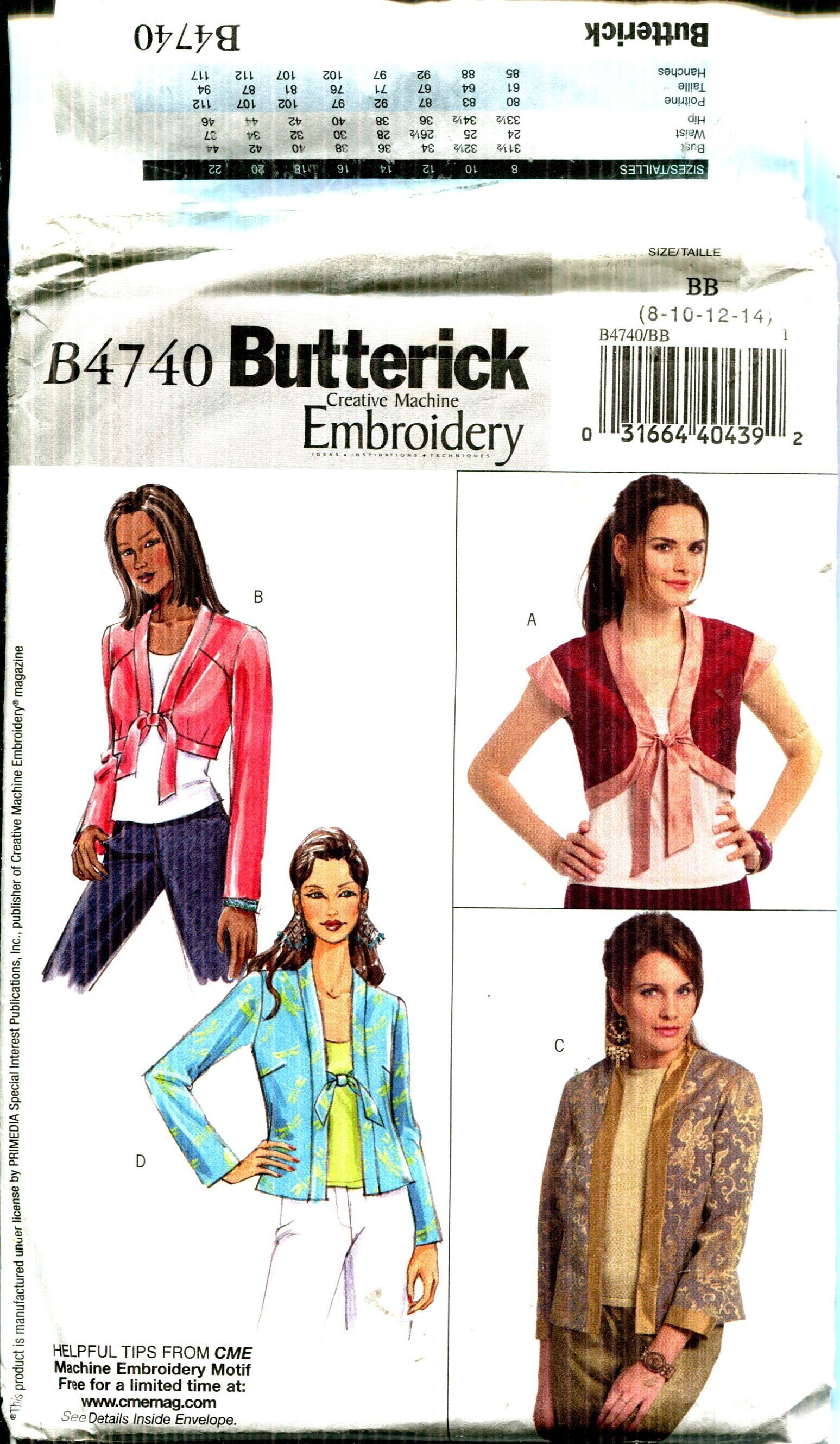 Pattern Misses'4 Different Jackets Lined Above Hip Length Pattern Misses'4 Different Jackets Lined Above Hip Length