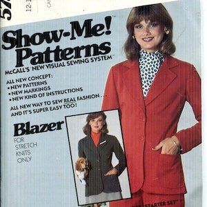 McCall's 5775 Blazer Pattern, Fitted Buttoned Jacket for Stretch Knits Available Sizes 12-16 CUT